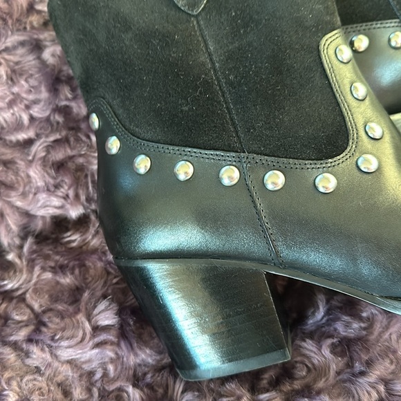 Coach Paulina Black Ankle Boots with Silver Studs Size 7 - Picture 4 of 7